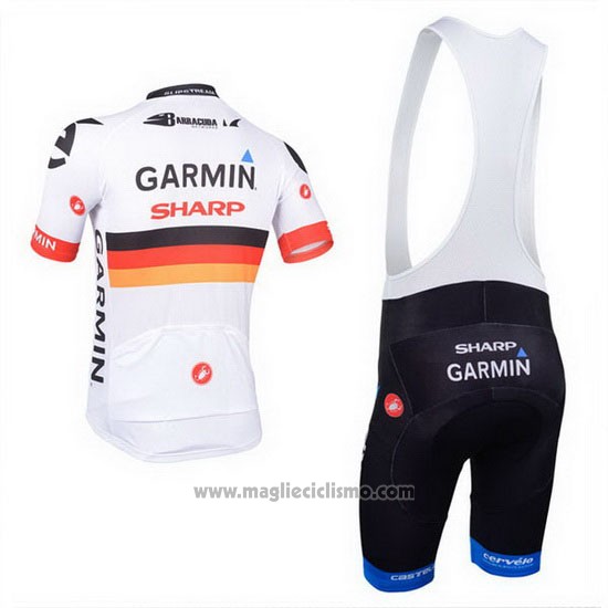 2013 Abbigliamento Ciclismo Garmin Sharp Campione Germania Manica Corta e Salopette